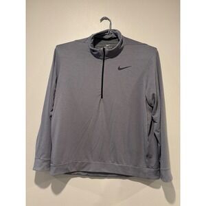 Nike Dri-FIT Mens XXL Gray Quarter Zip‎ Pullover Long Sleeve Athletic Shirt